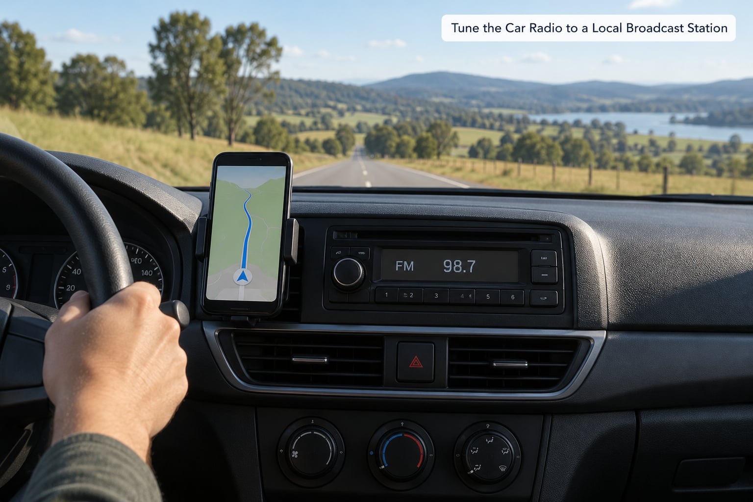 Tune the Car Radio to a Local Broadcast Station