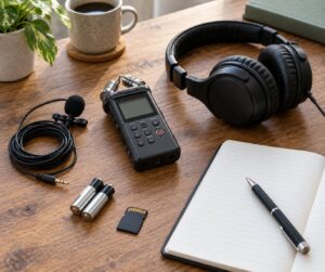 how to use a portable recorder for interviews