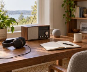 how to use radio as background noise for focus