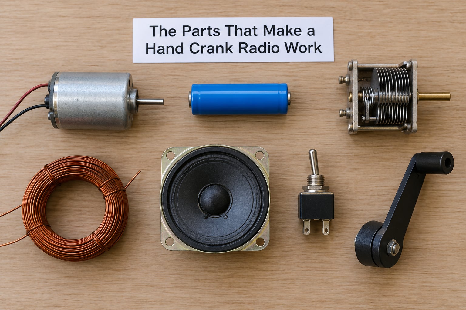 The Parts That Make a Hand Crank Radio Work