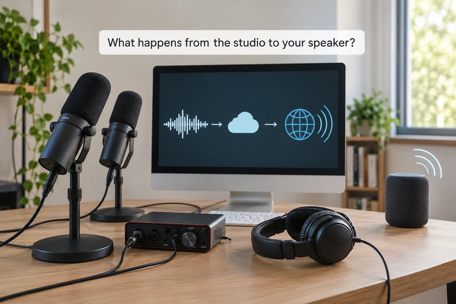 What happens from the studio to your speaker?