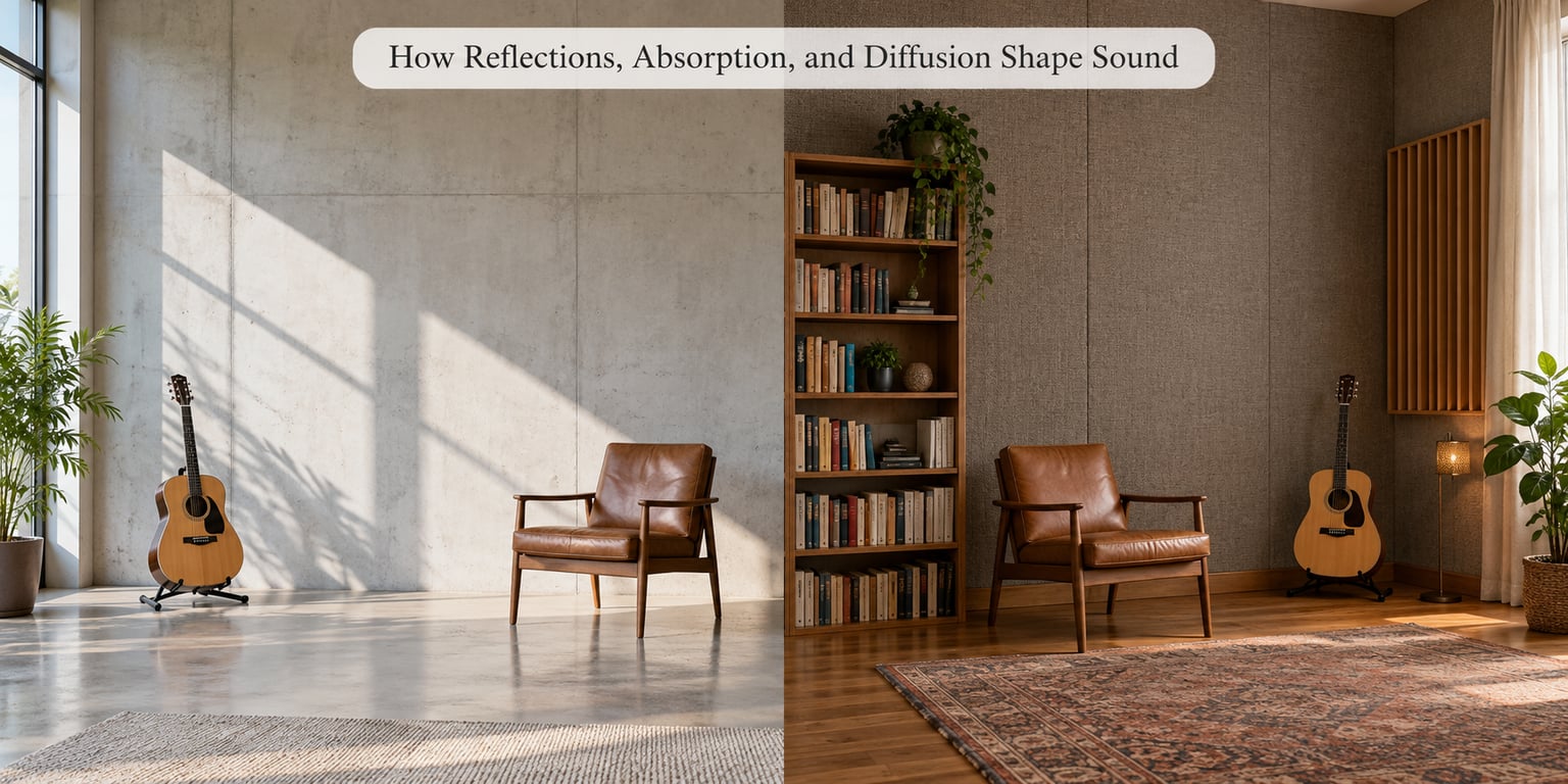 How Reflections, Absorption, and Diffusion Shape Sound
