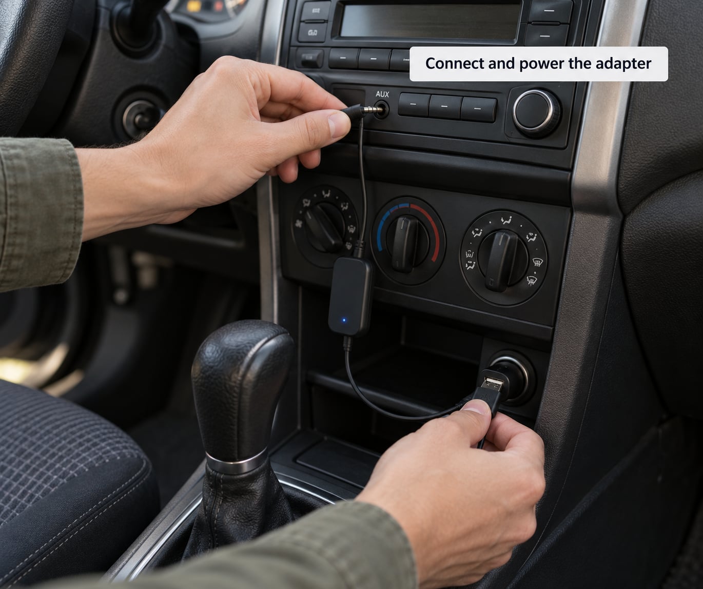 Connect and power the adapter