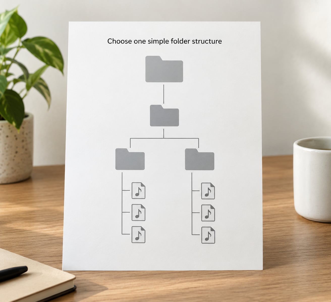 Choose one simple folder structure