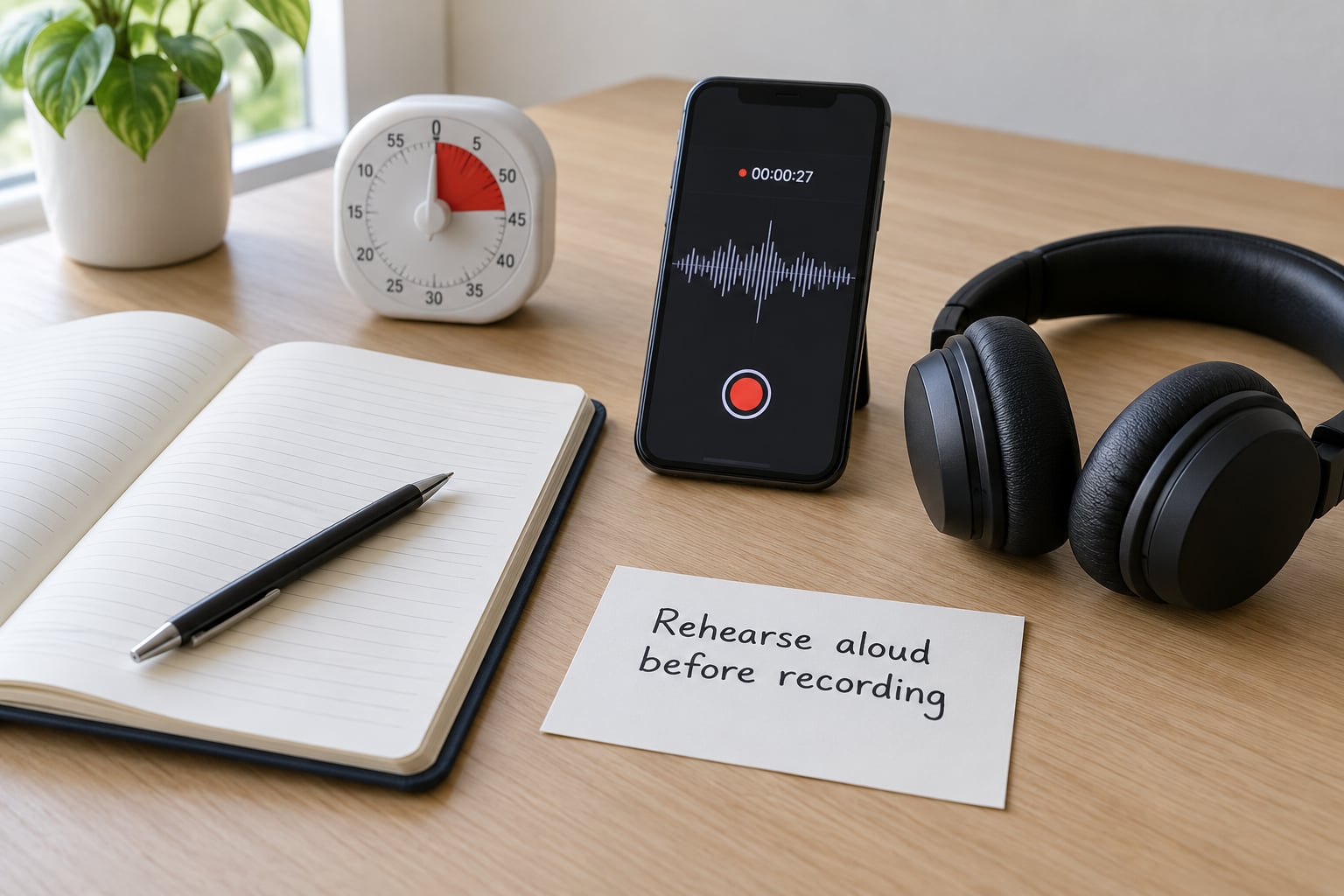 Rehearse aloud before recording