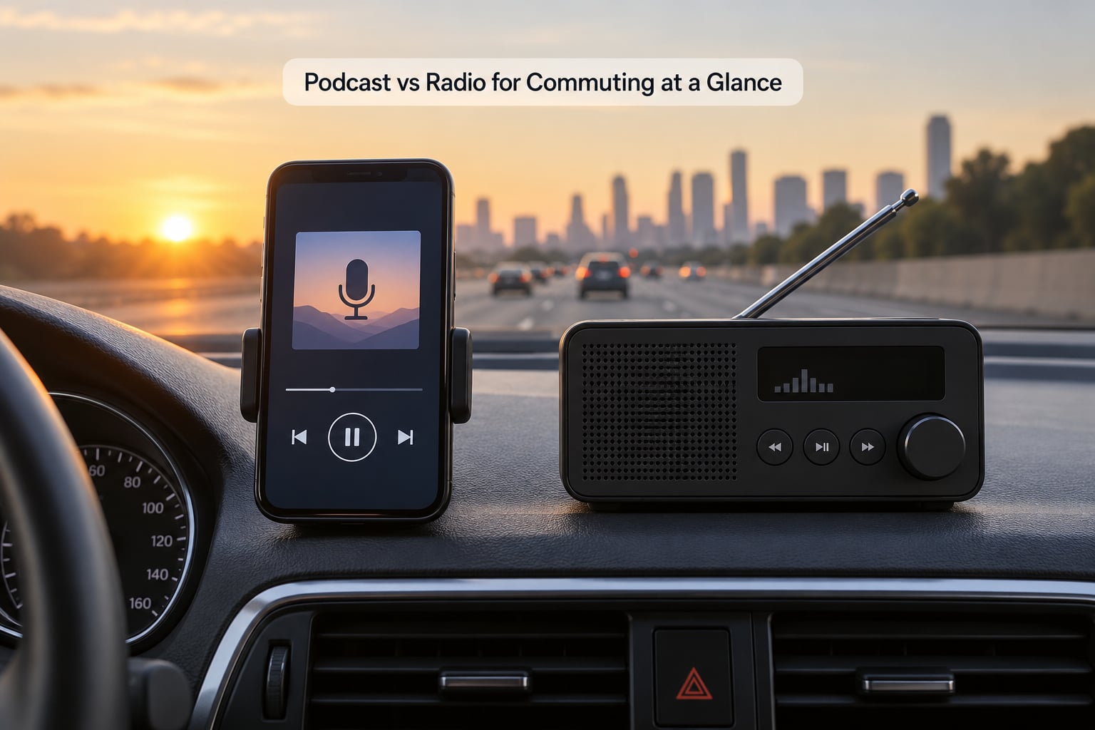 Podcast vs Radio for Commuting at a Glance