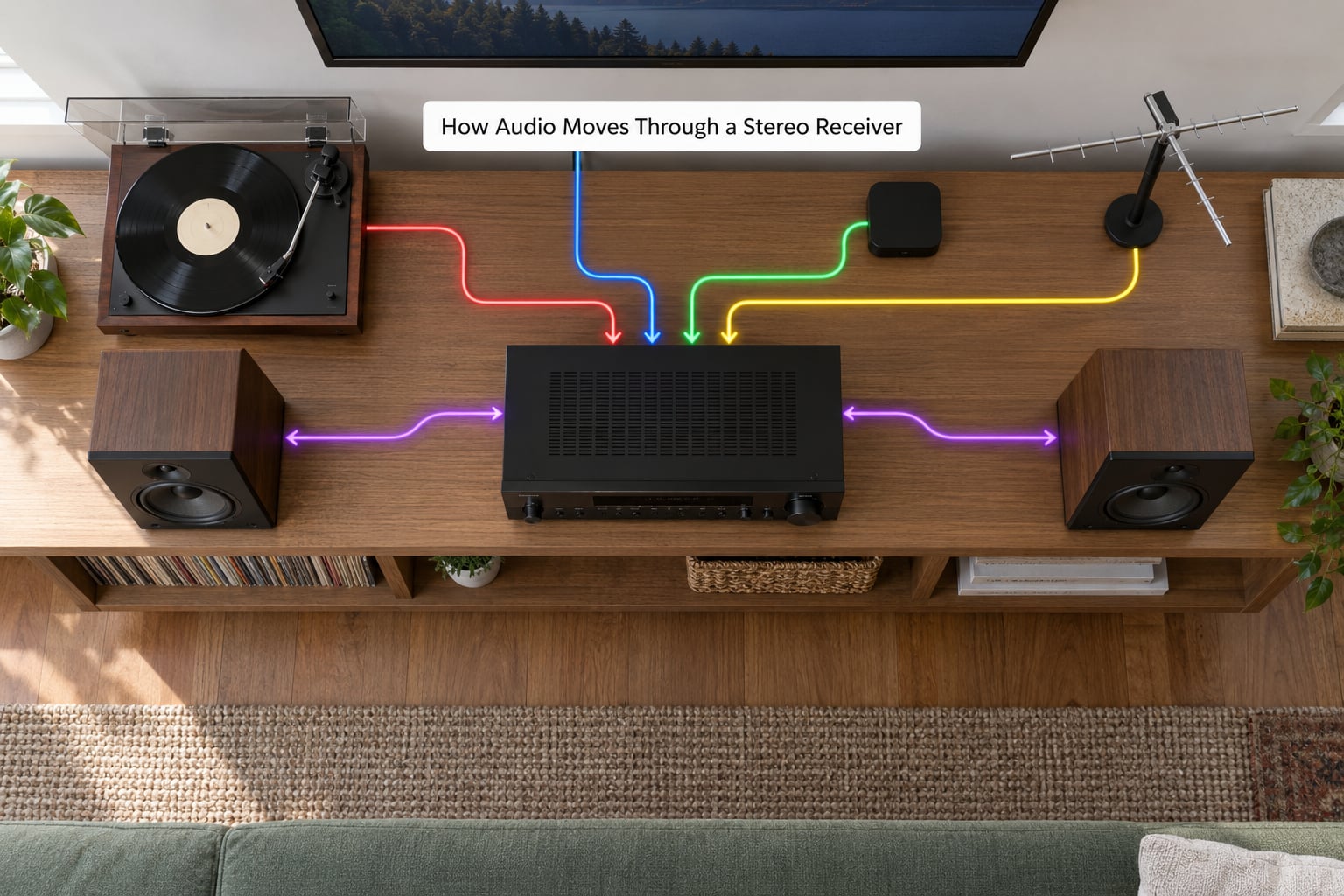 How Audio Moves Through a Stereo Receiver