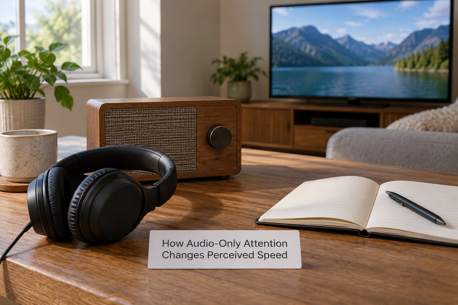 How Audio-Only Attention Changes Perceived Speed